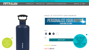 FIFTY/FIFTY - 64oz Tank Growler