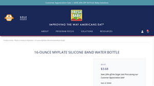 FreshBaby - 16-ounce MyPlate Silicone Band Water Bottle