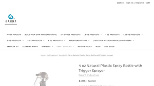 Gaunt Industries - 4 oz Natural Plastic Spray Bottle