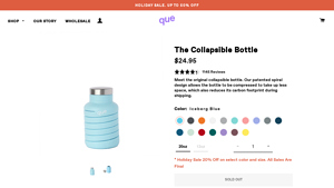 Que - Collapsible Water Bottle
