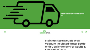 Greens Steel - Stainless Steel Double Wall Vacuum Insulated Water Bottle