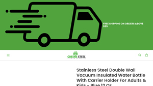 Greens Steel - Stainless Steel Vacuum Insulated Water Bottle