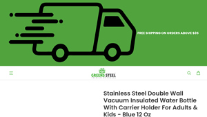 Greens Steel - Stainless Steel Double Wall Vacuum Insulated Water Bottle