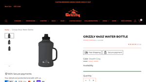 Grizzly - 64oz Water Bottle