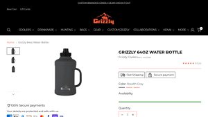 Grizzly - 64oz Water Bottle