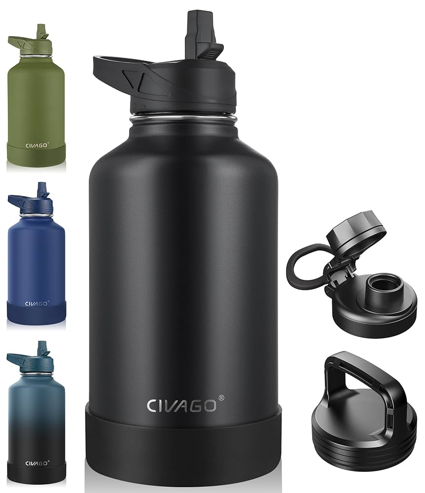 A stock image illustrating half gallon stainless steel water bottle concepts