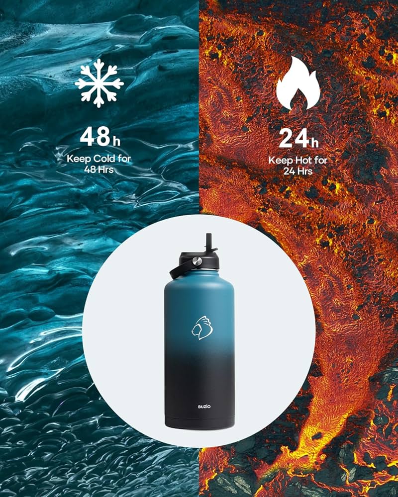 A stock image illustrating half gallon stainless steel water bottle concepts
