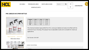 HCLCO - Pre-Labeled Spray Bottle