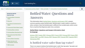 Minnesota Department of Health - Bottled Water Guidelines
