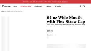 Hydro Flask - 64 oz Wide Mouth with Flex Straw Cap