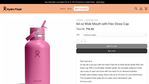 Hydro Flask - 64 oz Wide Mouth with Flex Straw Cap