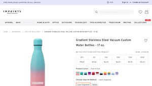 Imprint5 - Custom Stainless Steel Gradient Cola Water Bottle