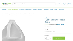 Jarstore - 1 Gallon Round Plastic Bottle