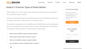 JingSourcing - Polyethylene Terephthalate (PET)