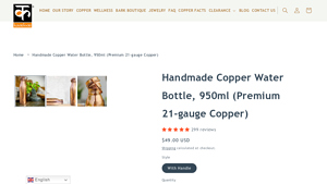 Kaarigar Handicrafts - Premium Copper Water Bottles