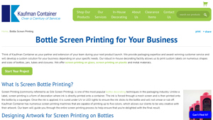 Kaufman Container - Bottle Screen Printing Services