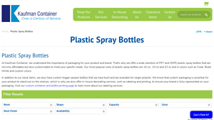 Kaufman Container - Customizable PET & HDPE Spray Bottles