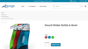 Kurgo - Gourd Water Bottle and Bowl for Dogs