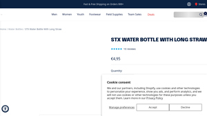 STX - Water Bottle with Long Straw