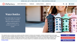 Lifefactory - 12oz Glass Water Bottle with Silicone Sleeve