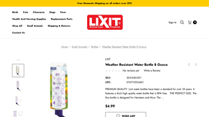 Lixit - Weather Resistant Water Bottle 8 Ounce
