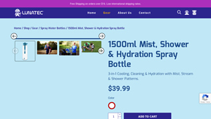 Lunatec - 1500ml Mist, Shower & Hydration Spray Bottle