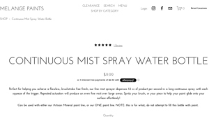 Mélange Paints - Continuous Mist Spray Water Bottle