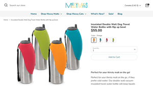 Messy Mutts - Insulated Double Wall Dog Travel Water Bottle