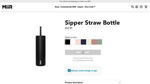 Miir - Sipper Straw Insulated Water Bottle