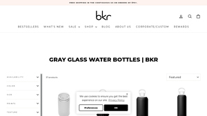 bkr - Gray Glass Water Bottles