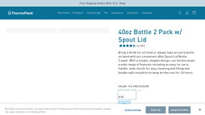 ThermoFlask - 40oz Water Bottle Two Pack