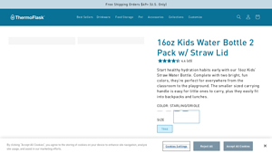 MyThermoFlask - 16oz Kids Water Bottle Two Pack
