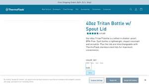 MyThermoFlask - 40oz Tritan Bottle w/ Spout Lid