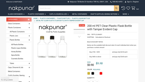 Nakpunar - 200 ml PET Clear Plastic Flask Bottle