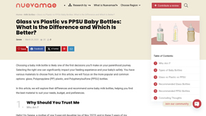 Nuevamae - Glass vs Plastic vs PPSU Baby Bottles