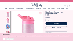 Packed Party - Pink Glitter Water Bottle