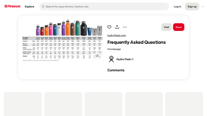 Pinterest - Hydro Flask Size Chart