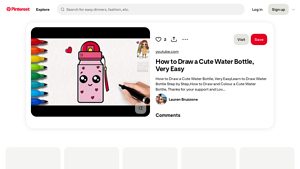 Pinterest - Cute Water Bottle Drawing Guide