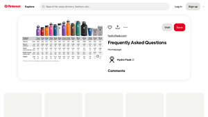 Pinterest - Hydro Flask Size Chart
