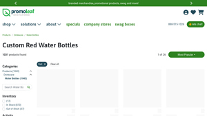 PromoLeaf - Custom Red Water Bottles