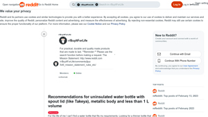 Reddit - Uninsulated Water Bottle with Spout Lid