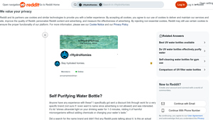 Self Purifying Water Bottle - UV Disinfection