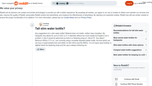 Slim Water Bottle - Recommendations Needed