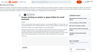 Reddit - Screen Printing Solutions for Skincare Bottles
