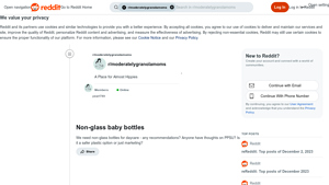 Reddit - Non-Glass Baby Bottles Recommendations