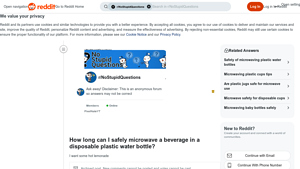 Reddit - Safety of Microwaving Disposable Plastic Water Bottles