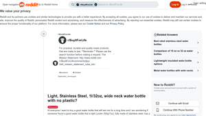 Reddit - Stainless Steel Wide Neck Water Bottle