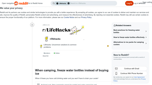 Reddit - Camping Ice Alternative