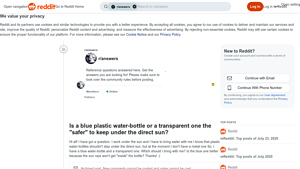 Reddit - Blue & Transparent Plastic Water Bottles