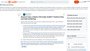 Hydro Cell - Water Bottle Concerns